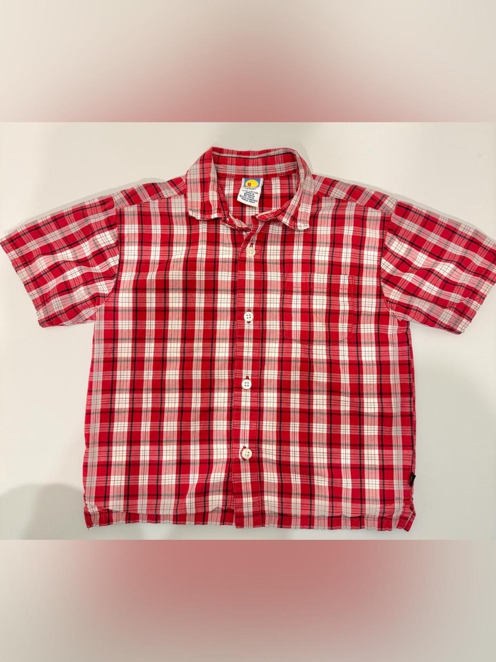 VINTAGE GYMBOREE Boys Plaid Short Sleeve Button-Up Shirt